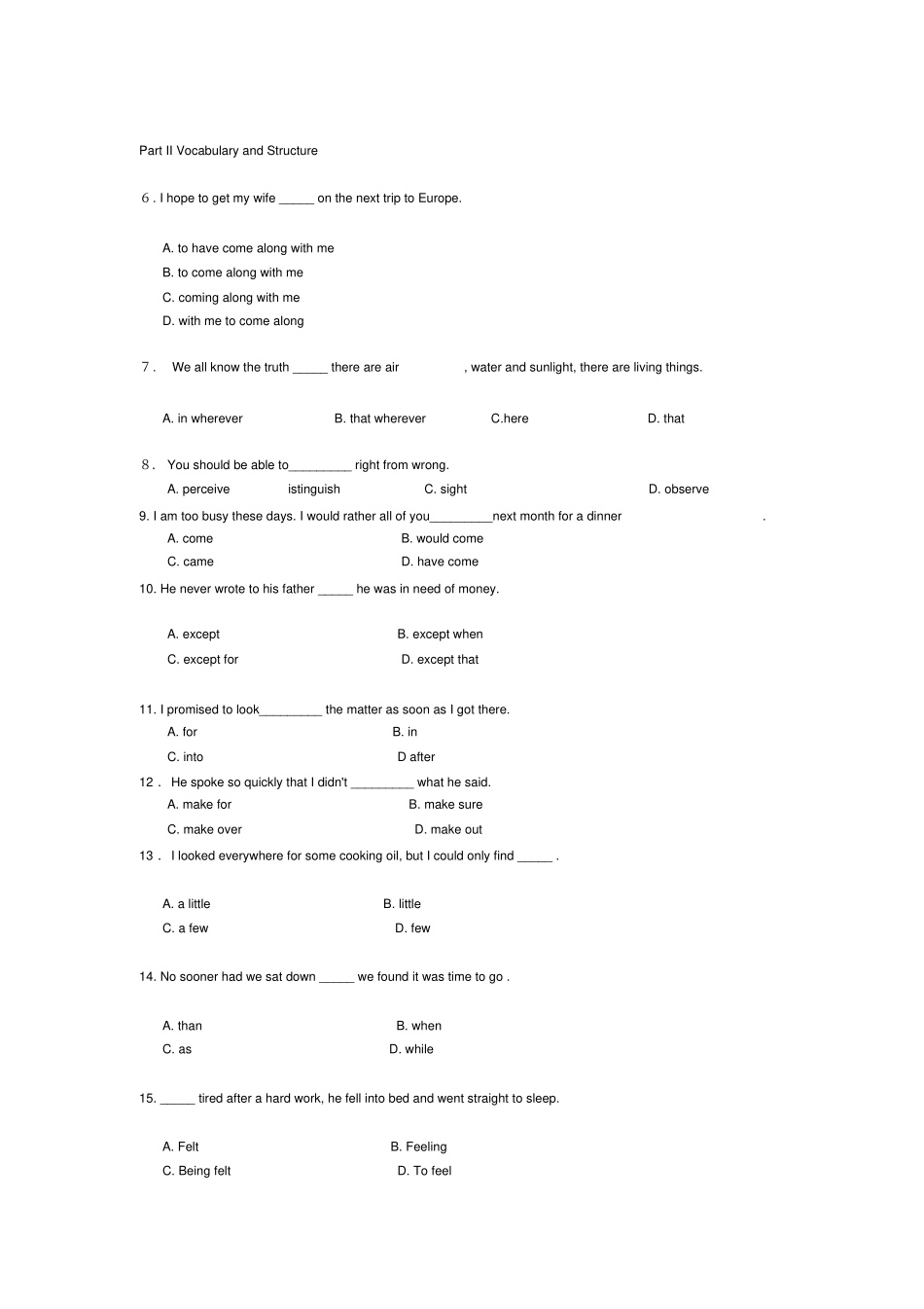 学位英语考试练习题_第3页