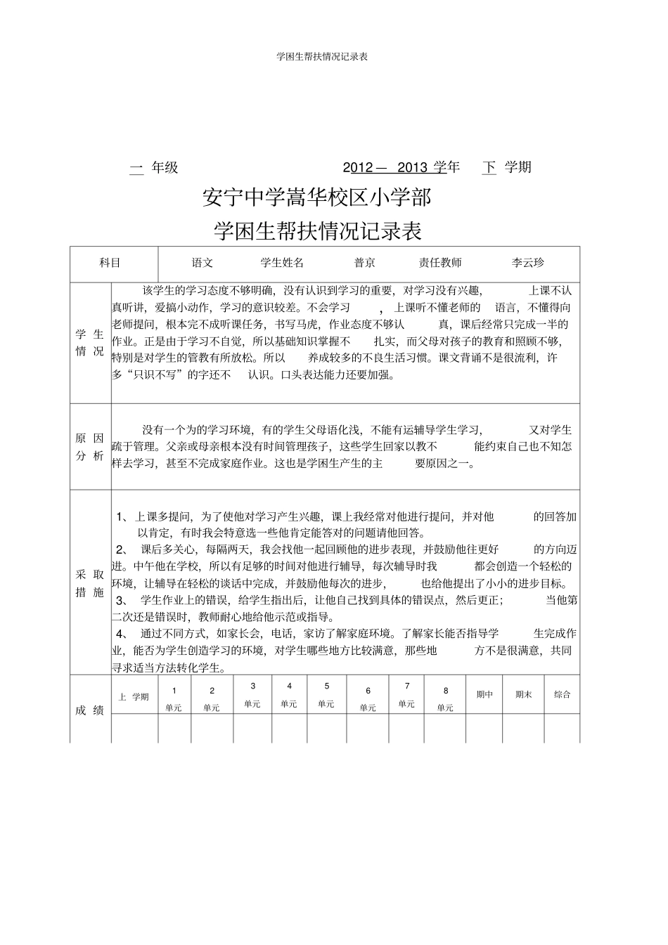 学困生帮扶情况记录表_第3页