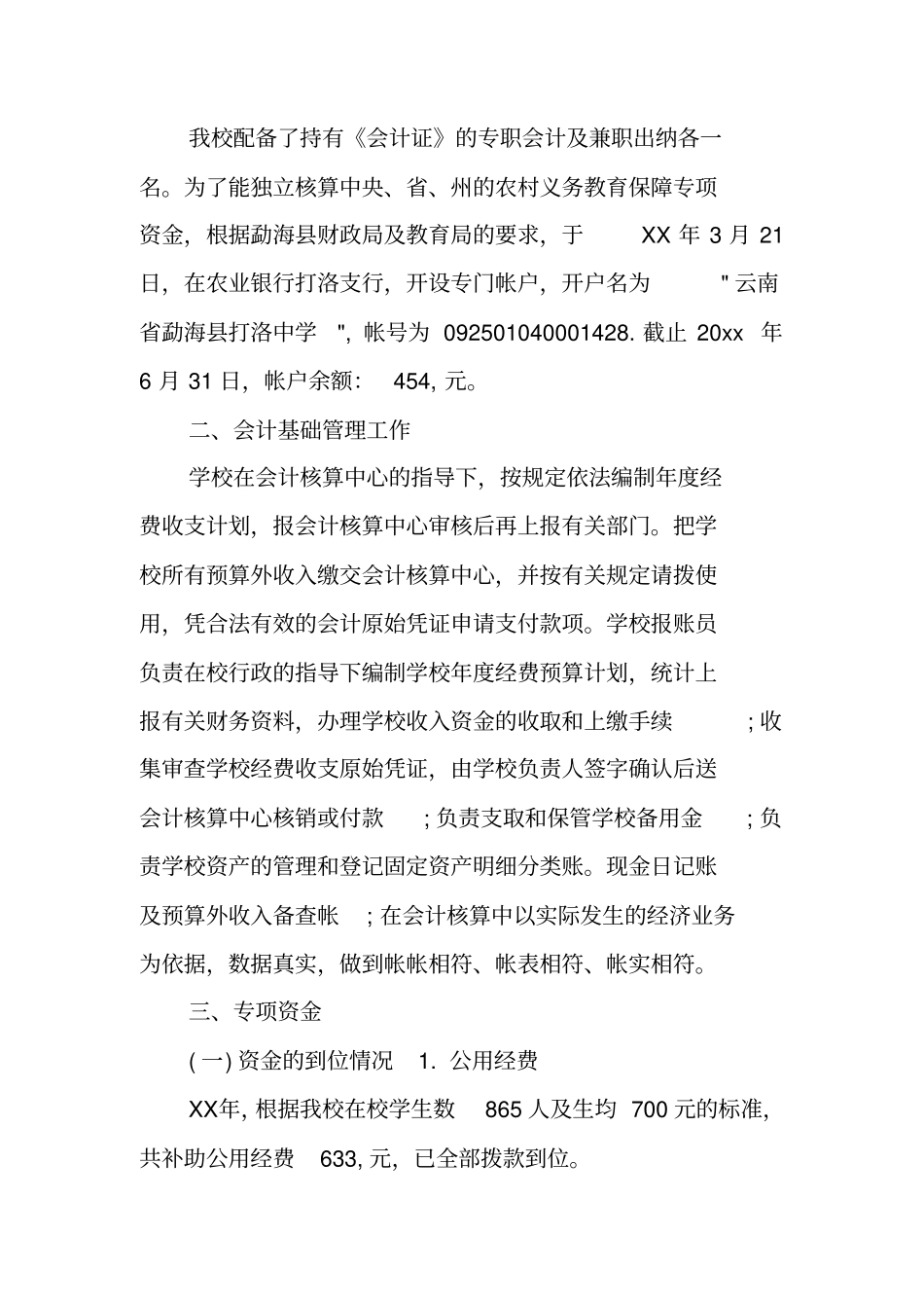 学校专项资金自查报告_第3页