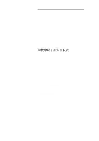 学校中层干部安全职责