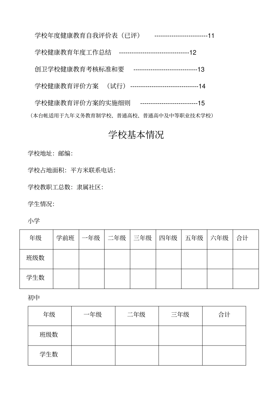 学校健康教育工作台帐_第2页