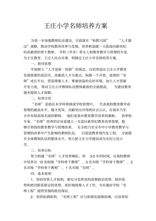 学校名师培养方案