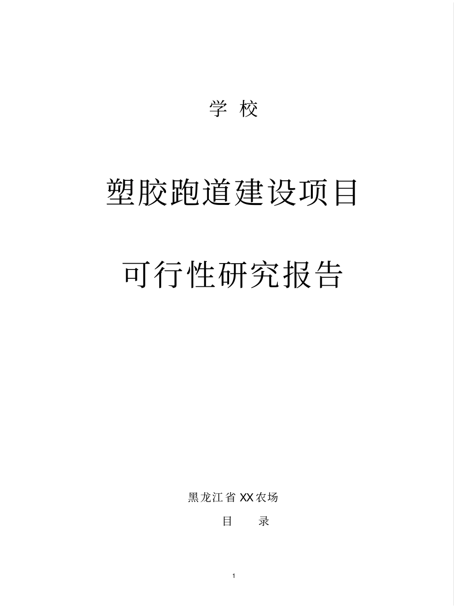 学校塑胶跑道建设可行性研究报告_第1页