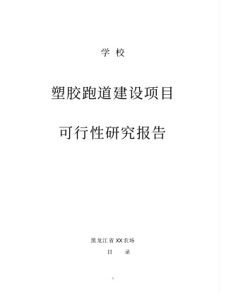 学校塑胶跑道建设可行性研究报告