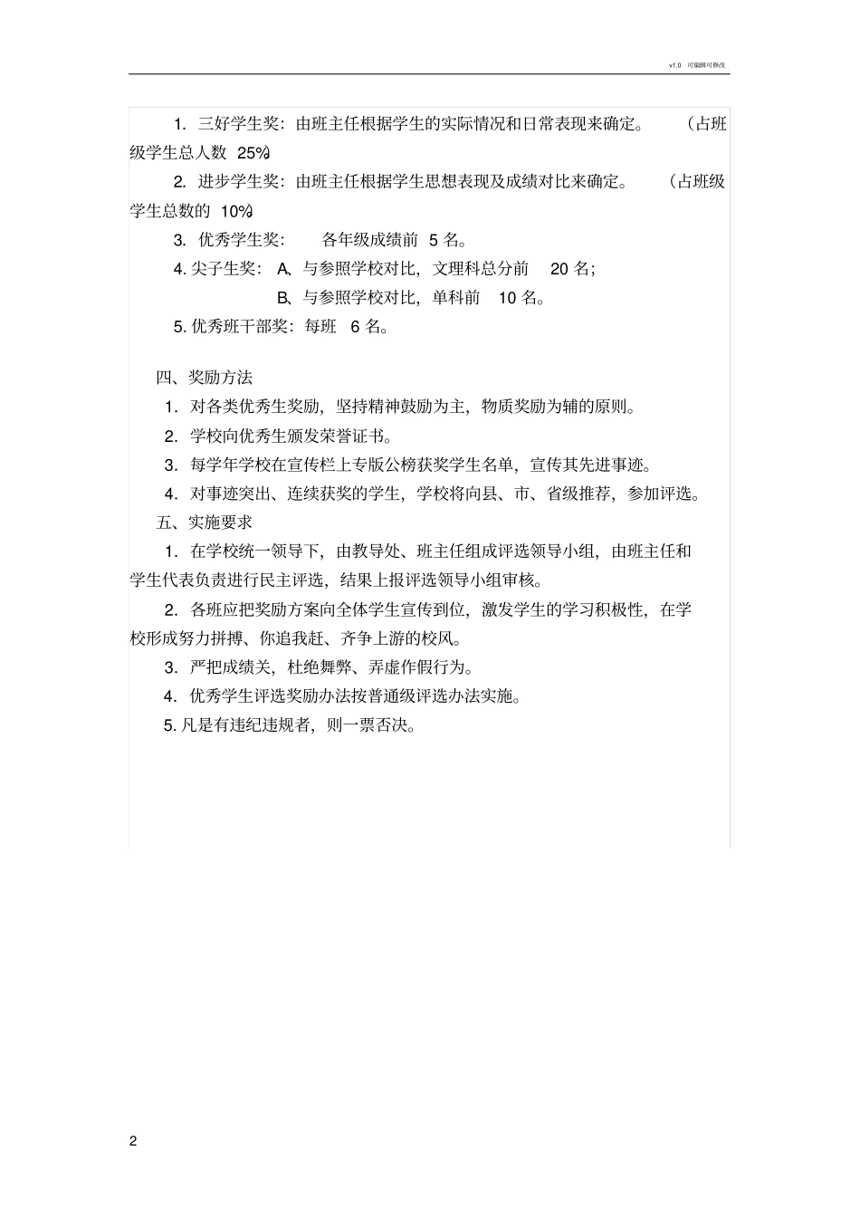 学校学生奖励方案_第2页