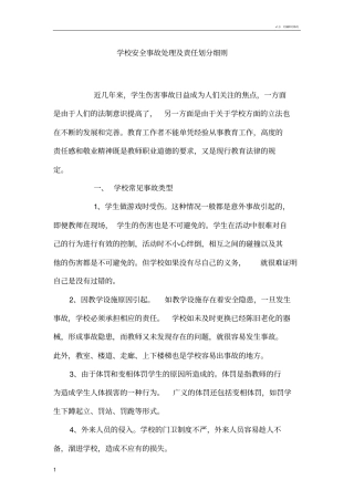 学校安全事故处理及责任划分细则