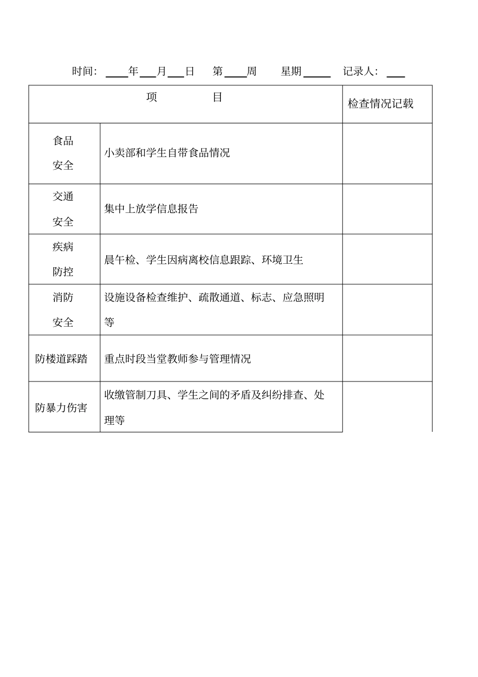 学校安全工作日志_第1页