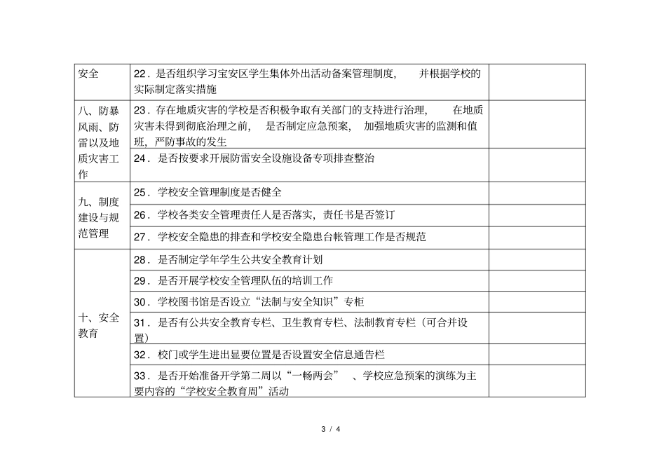 学校安全工作检查情况记录表_第3页