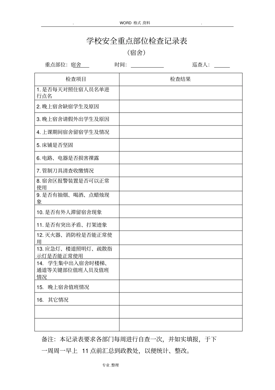学校安全检查管理台账_第1页