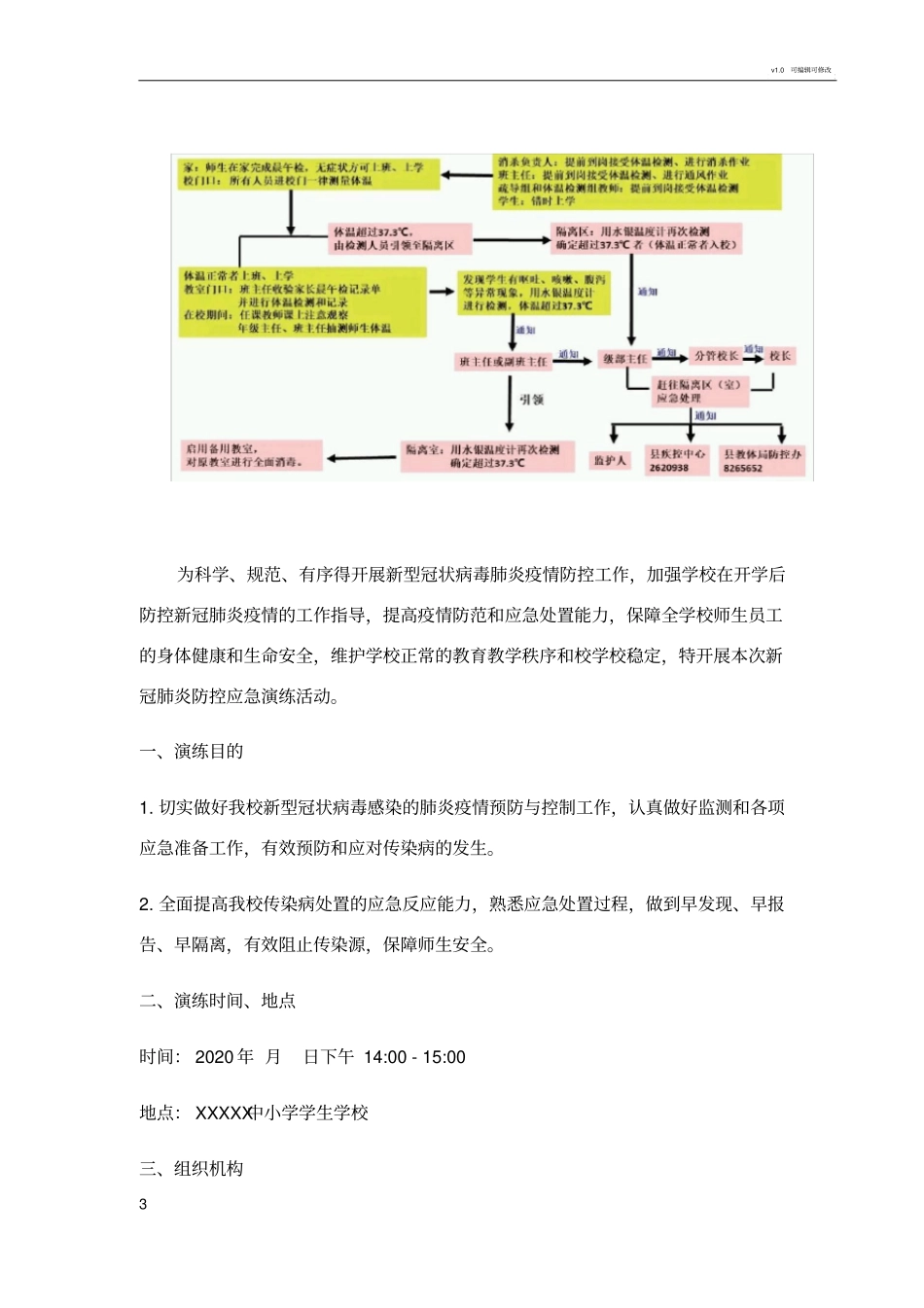 学校新冠肺炎疫情防控应急演练方案_第3页
