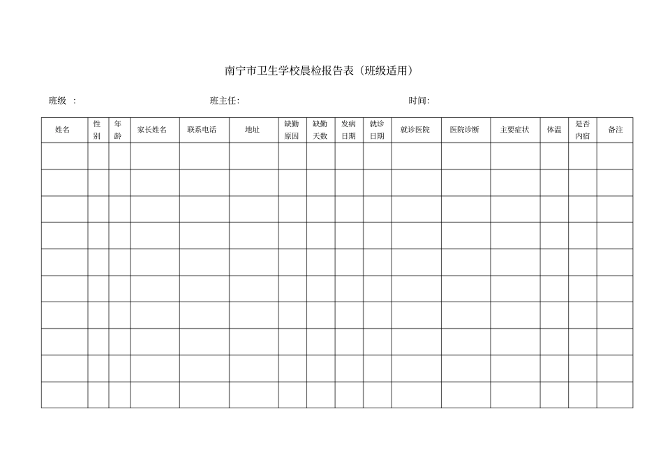 学校晨检记录表全校汇总,推荐文档_第2页