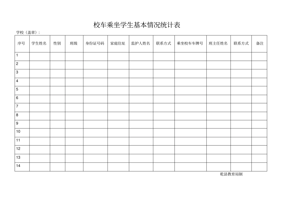 学校校车接送学生记录表_第3页
