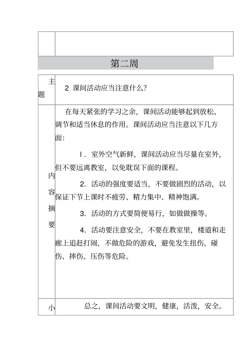 学校每周安全教育记录_第2页
