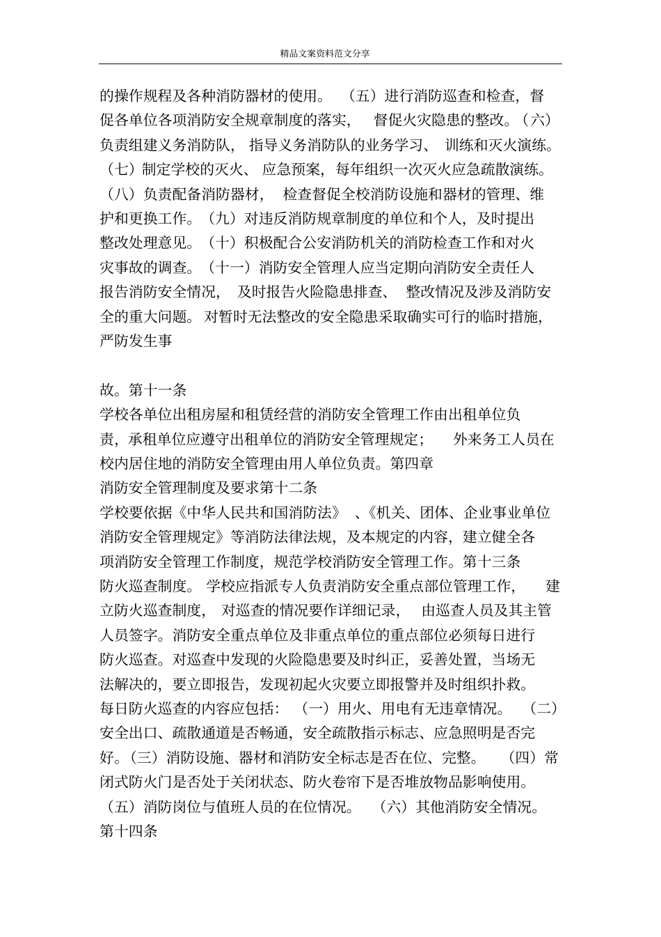 学校消防工作规定-精品文案范文_第3页