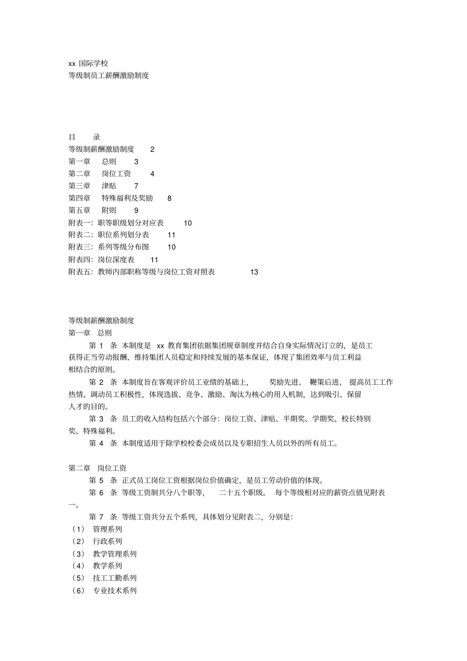 学校等级制度薪酬激励制度_第1页