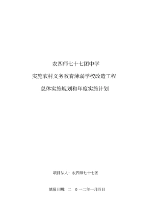 学校薄弱学校改造计划总体规划和年实施计划分析