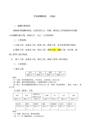 学校薪酬制度