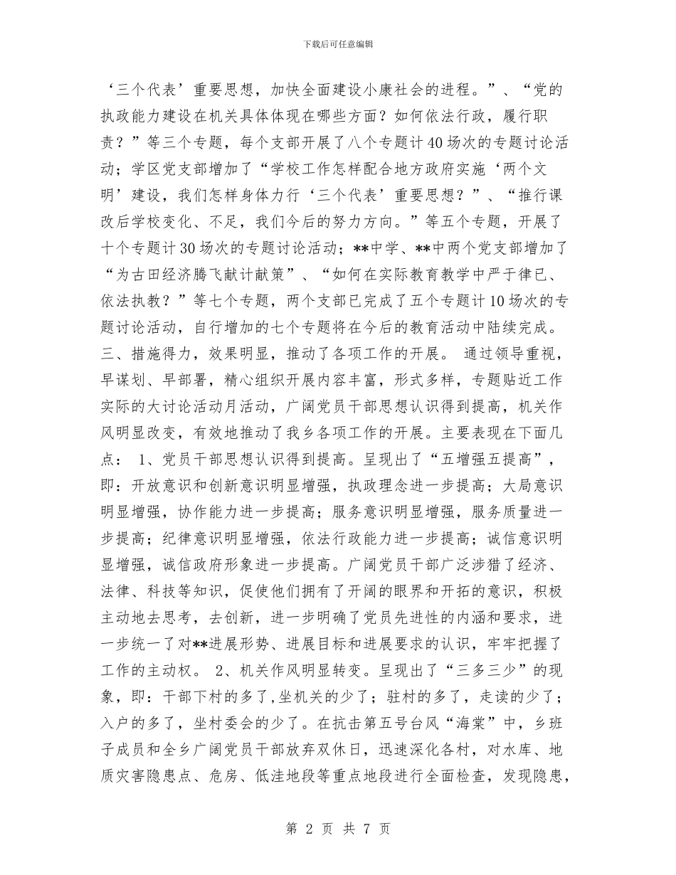 开展“创一流软环境、树开放新形象”大讨论活动月活动总结与开展“四好”领导班子活动自查总结汇编_第2页