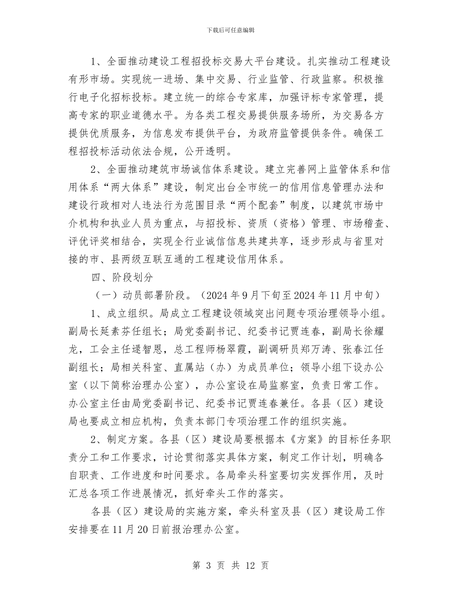 开展工程建设领域突出问题专项治理工作实施方案与开展干部作风纪律整顿活动工作方案汇编_第3页