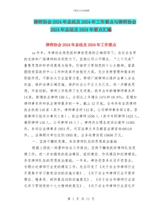 律师协会2024年总结及2024年工作要点与律师协会2024年总结及2024年要点汇编