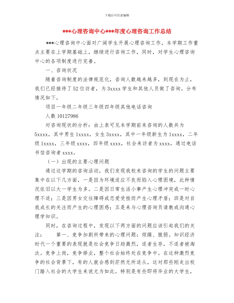 心理协会2024年个人总结范文与心理咨询中心年度心理咨询工作总结汇编_第3页