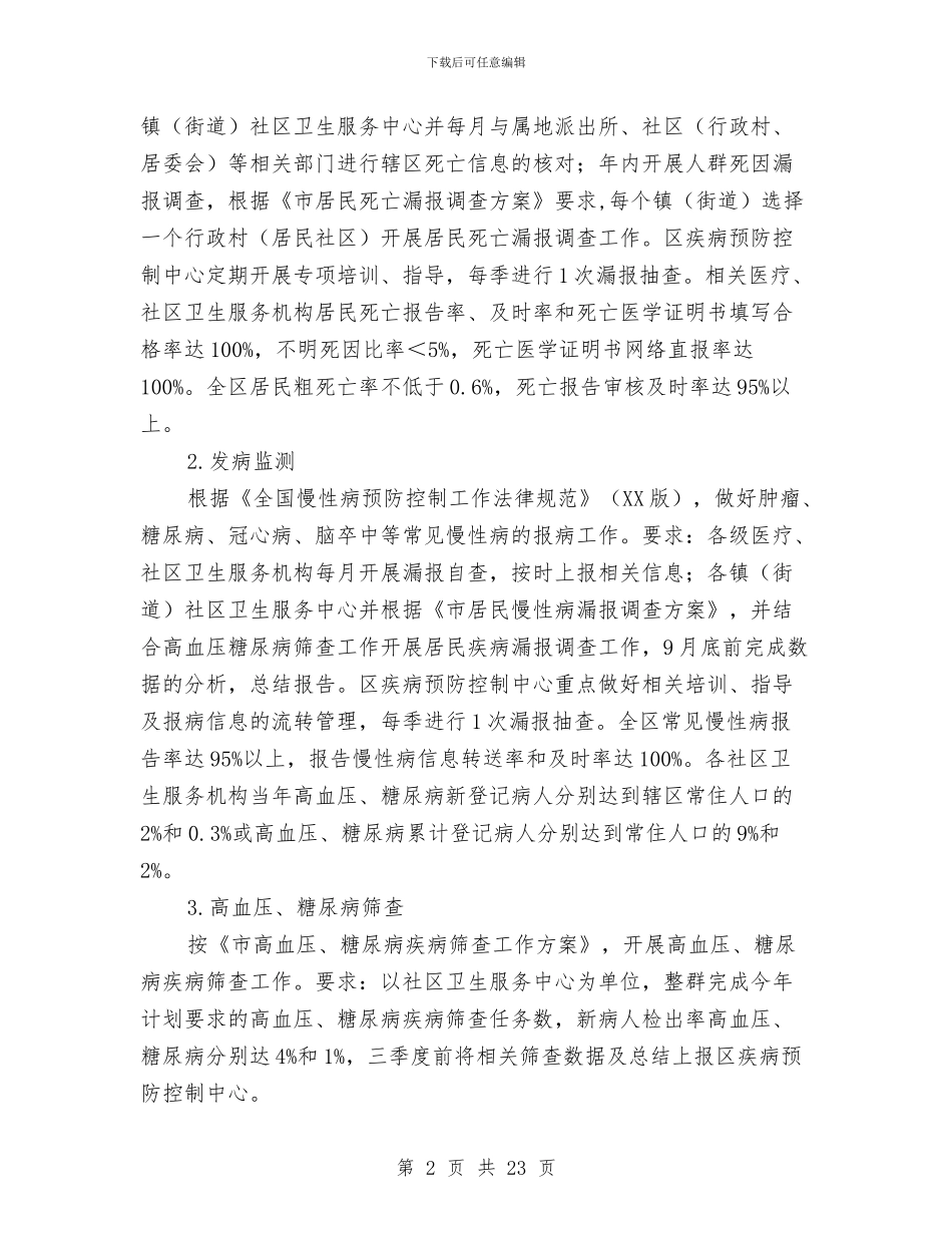 慢性非传染性疾病防制工作计划3篇与成本会计下半年工作计划2024汇编_第2页