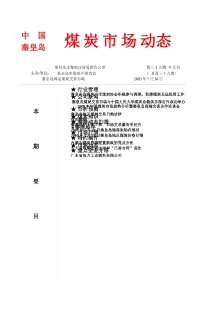 煤炭动态38期
