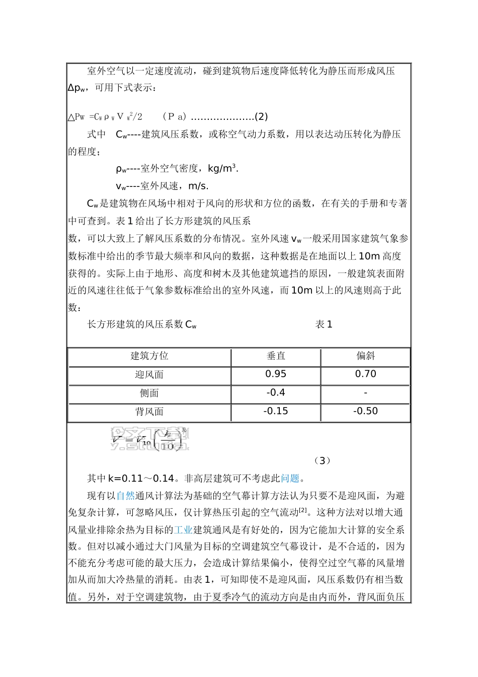 空调建筑空气幕作用压差的正确计算方法_第2页