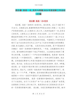 我自豪-我是一名-党员与我镇2024年度老龄工作总结1汇编