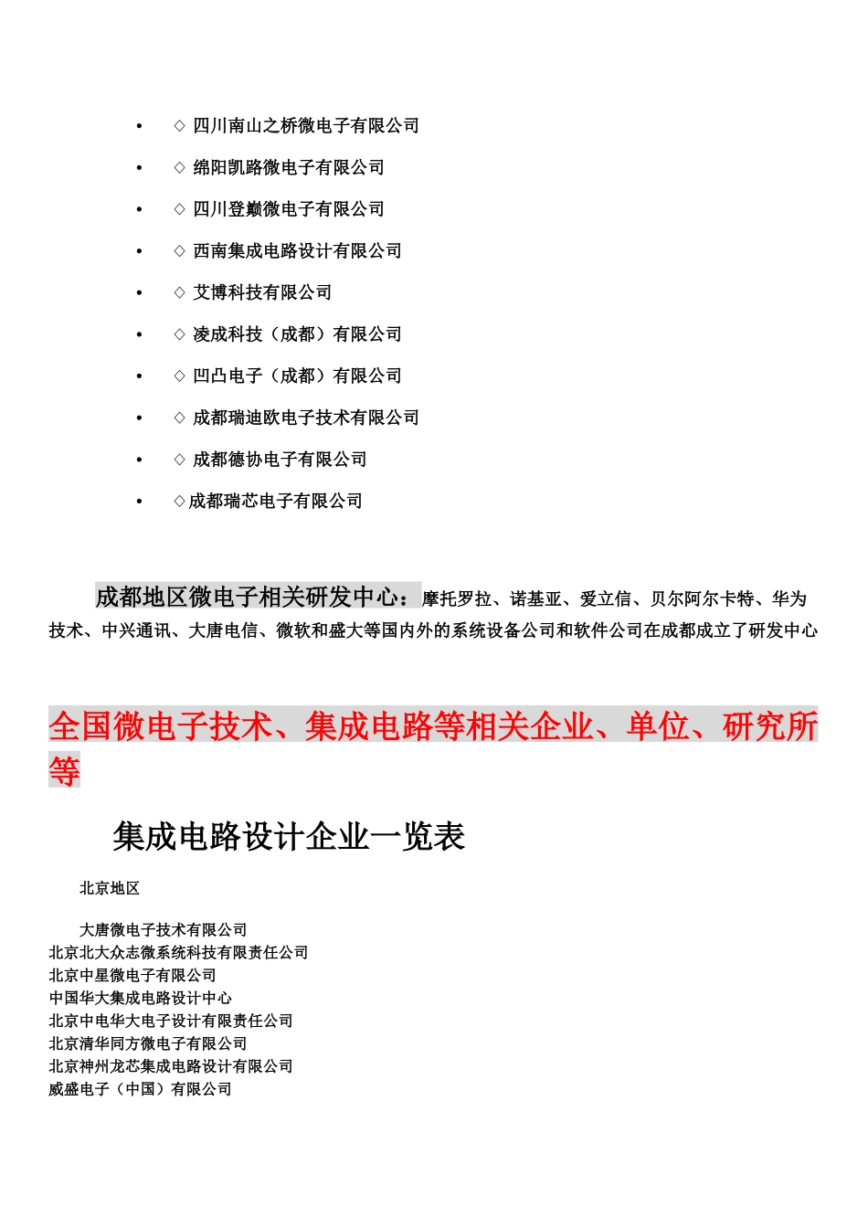 陈祝--微电子专业__相关企业单位---集成电路设计企业一览表_第3页