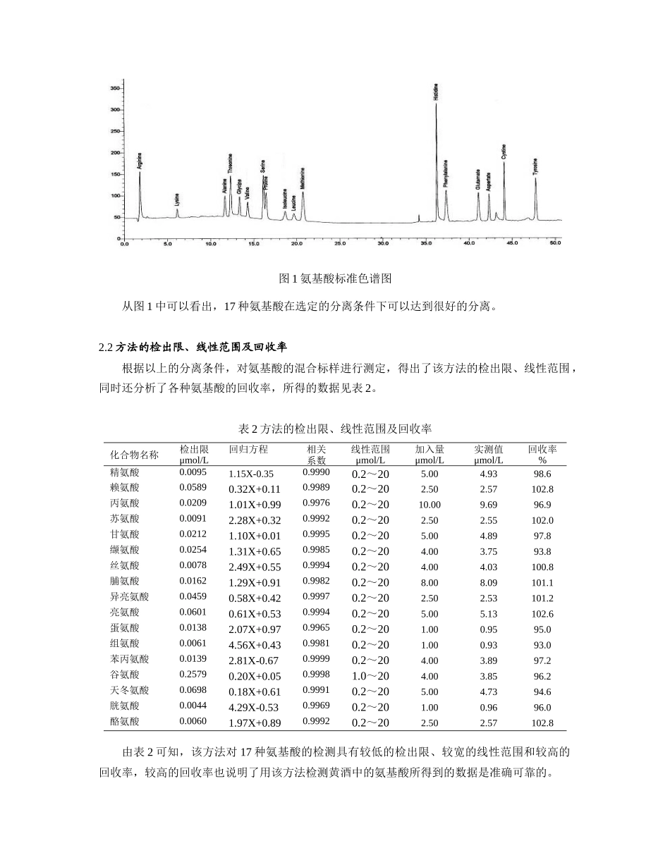 采用离子色谱法对黄酒中氨基酸的比较研究doc-省级科研计_第3页