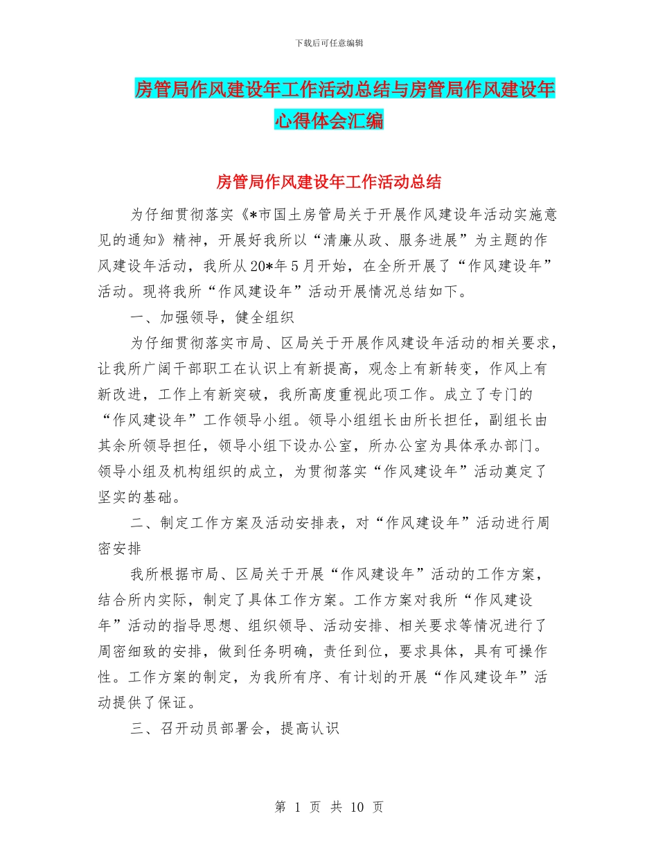 房管局作风建设年工作活动总结与房管局作风建设年心得体会汇编_第1页