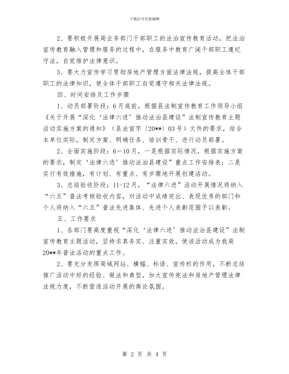 房管局法律六进实施方案与房管局监察队服务承诺书汇编_第2页