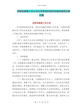 房管局禁毒工作计划与房管局阶段性实施发展观方案汇编