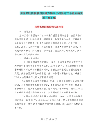 房管系统四城联创实施方案与手动提升式吊篮安装使用方案汇编