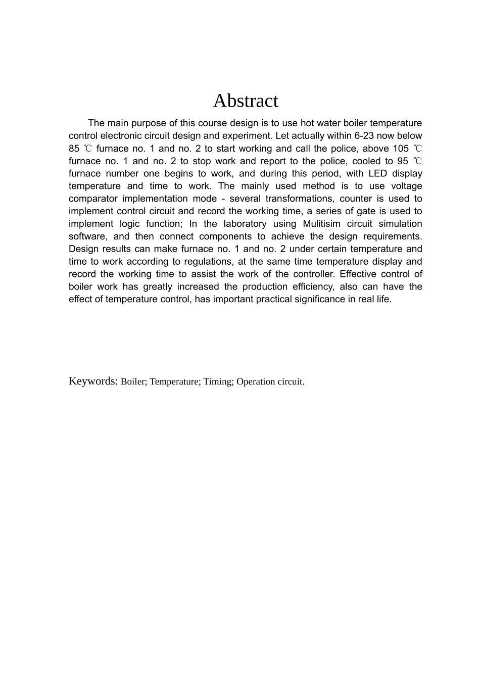 内工大电子技术课程设计-热水锅炉温度控制器设计与实验_第2页