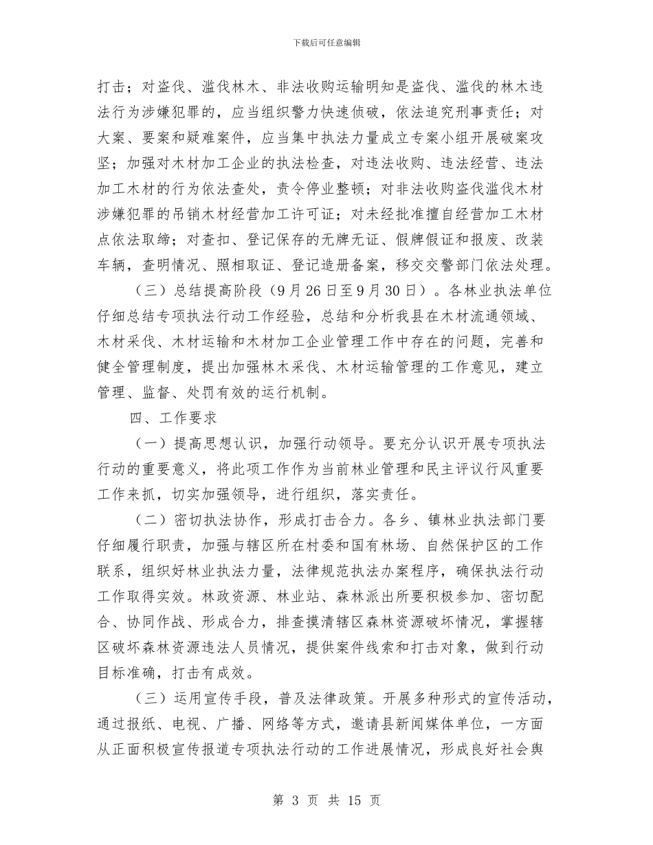 打击整治非法运输木材实施方案与打工社会实践报告4篇汇编_第3页