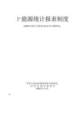 P能源统计报表制度