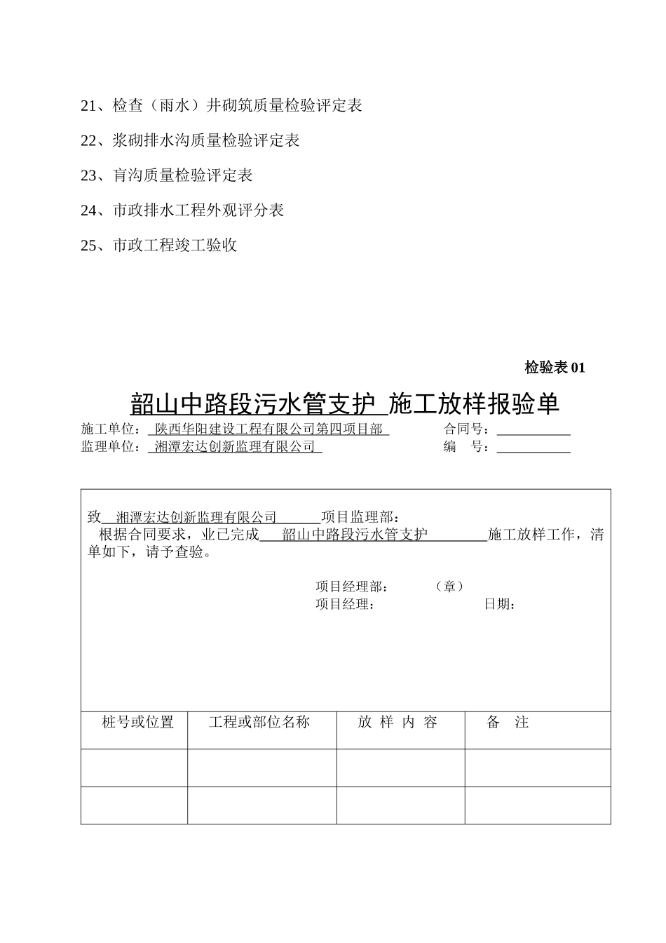 污水管网工程资料目录及表格_第2页