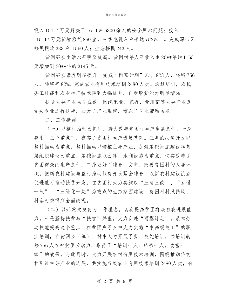 扶贫开发民生工作汇报---履职工作报告与扶贫开发项目和资金管理意见汇编_第2页