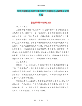 扶贫领域作风治理方案与扶贫领域作风问题整治方案汇编