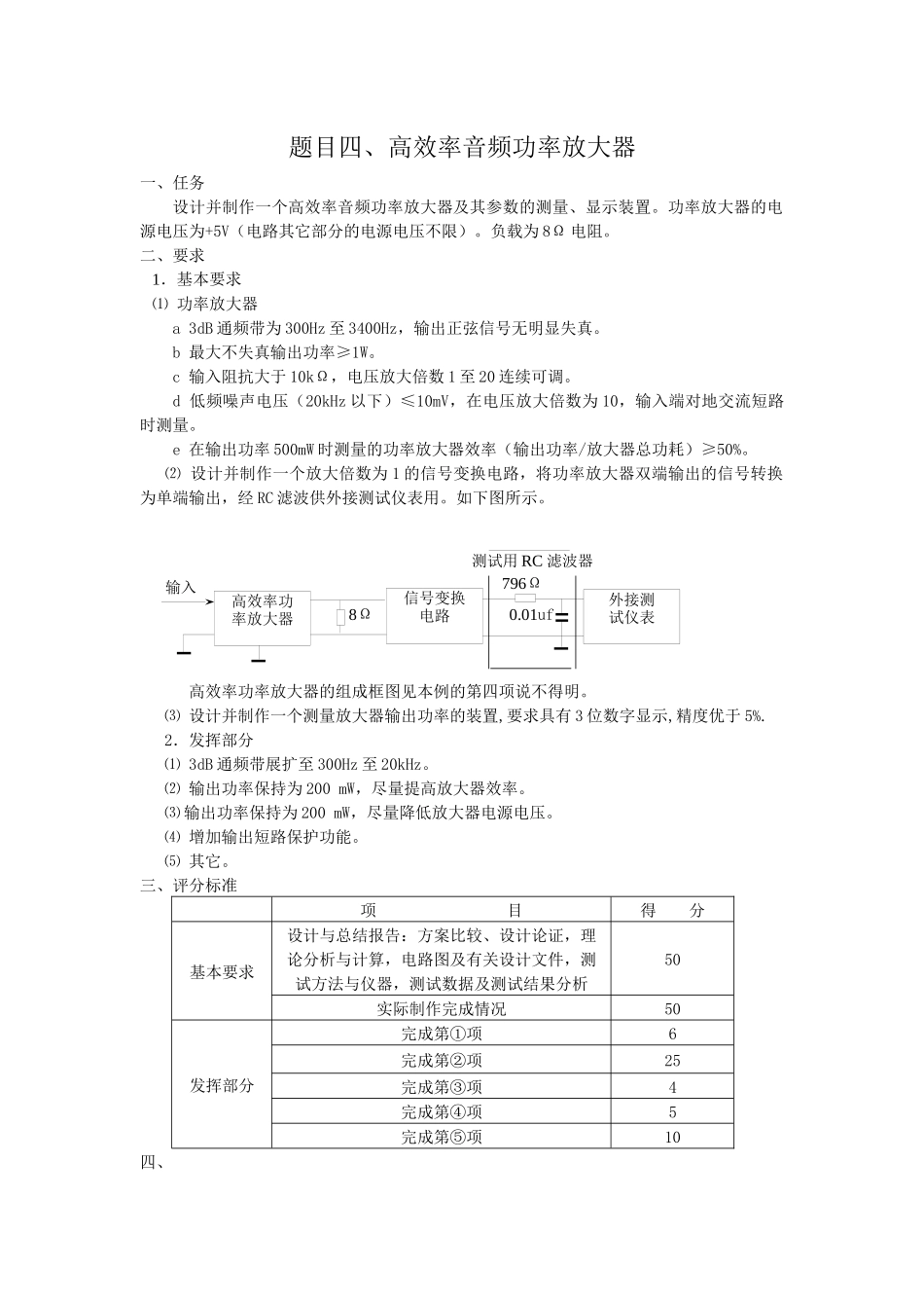 09电子设计题目之一——线路与通信题_第1页