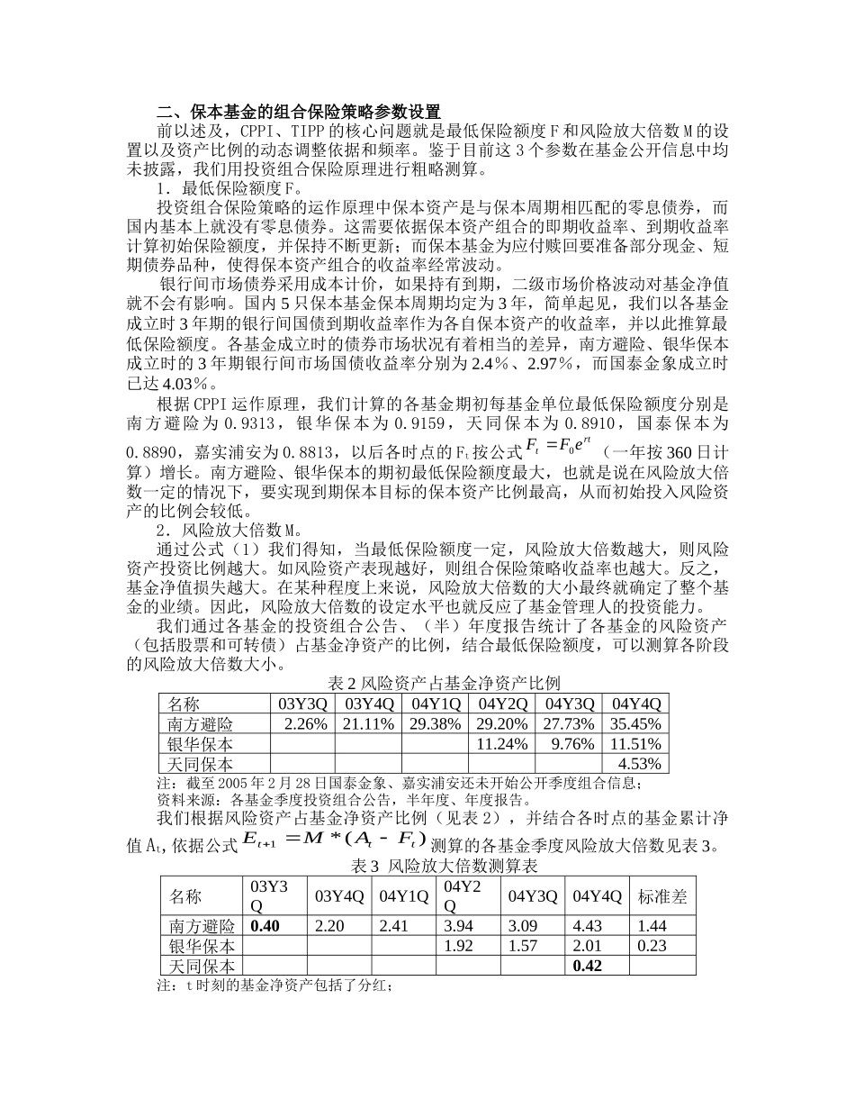 保本基金的投资组合保险策略运用及建议范本_第3页