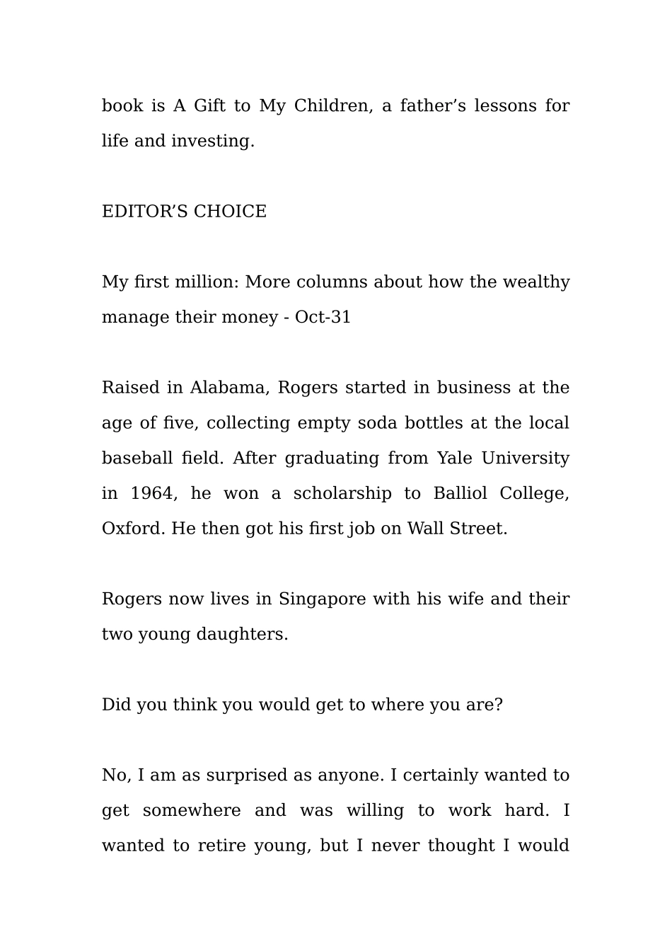 金融英语速读：吉姆-罗杰斯，我的第一桶金_第2页