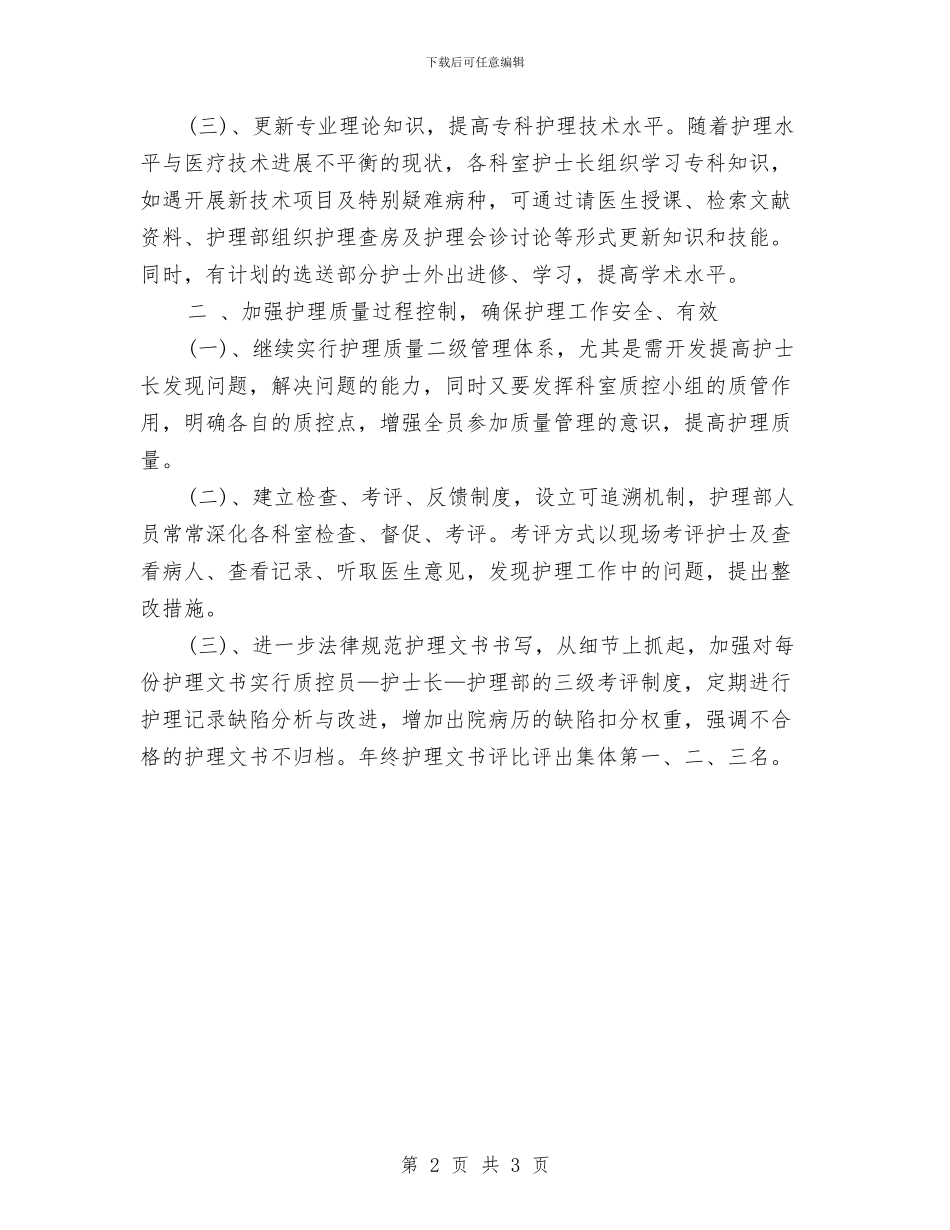 护士2024年工作规划范文与护士2024年工作计划汇编_第2页