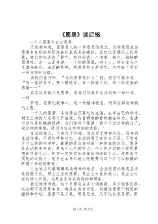 《愿景》读后感