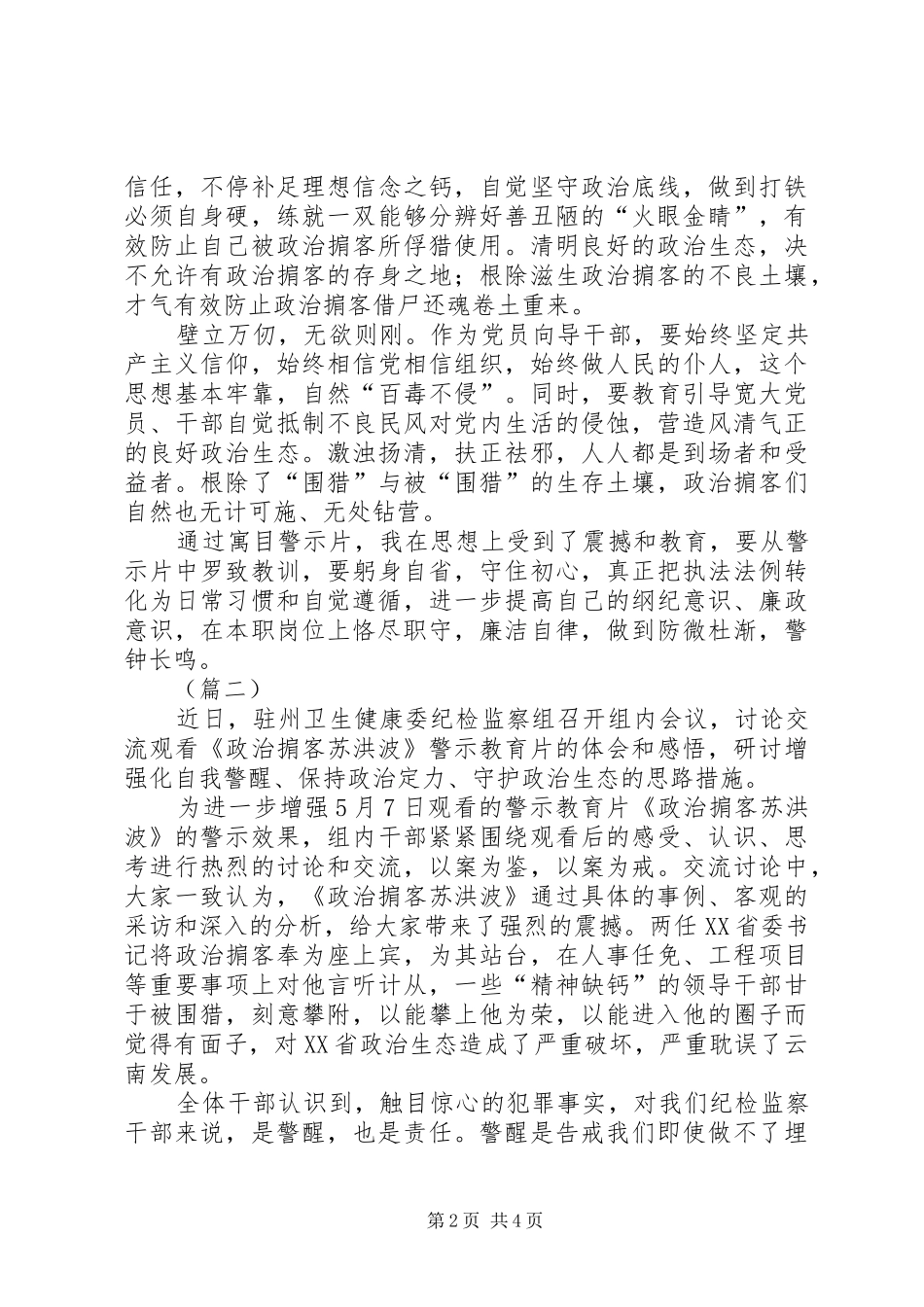 《政治掮客苏洪波》观后感（5篇）_第2页