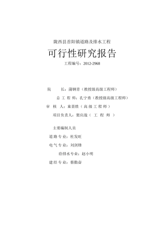 某道路及排水工程可行性研究报告