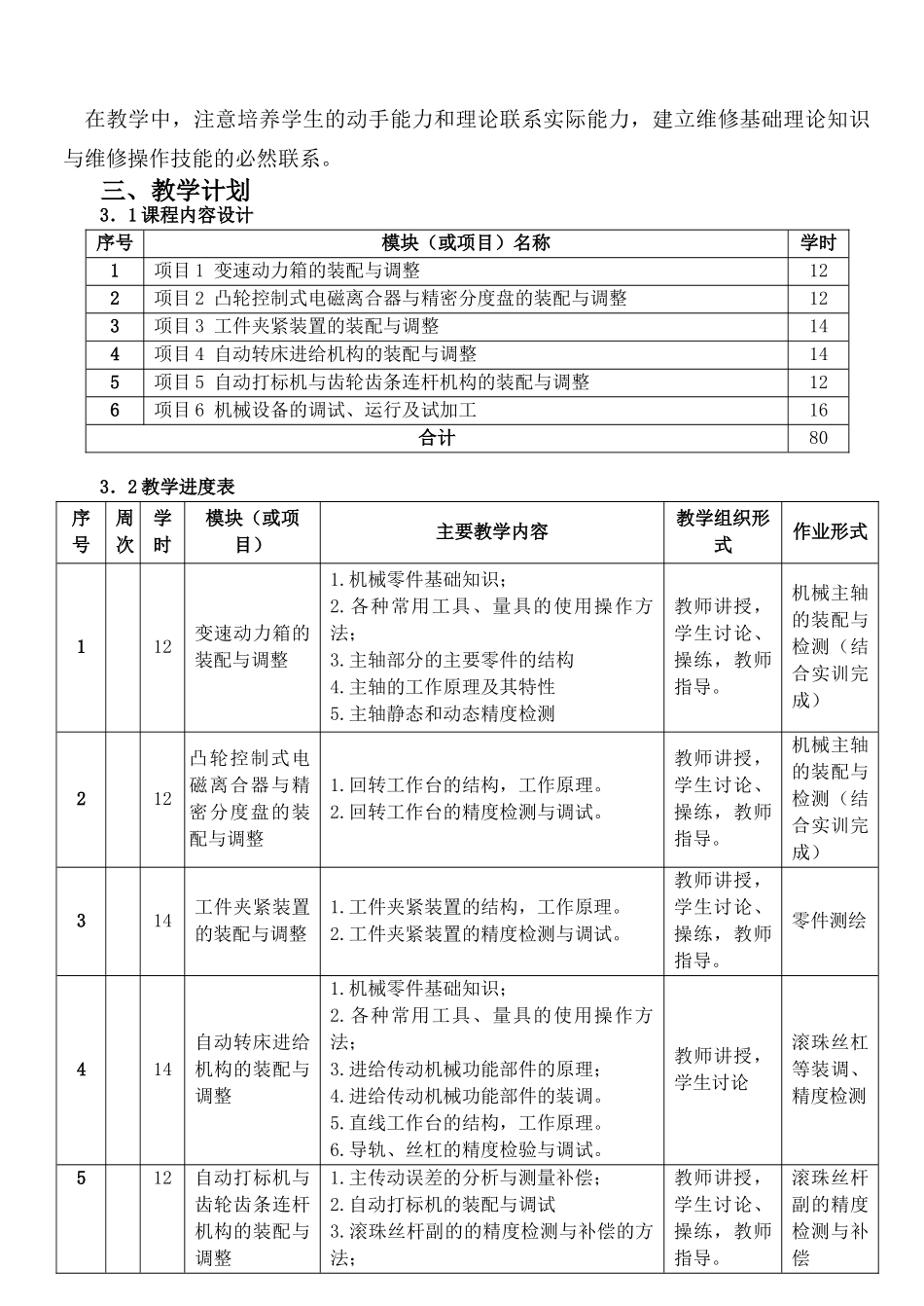 机械装配实训计划培训资料_第3页
