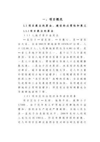 XX县农业土地整理项目可研